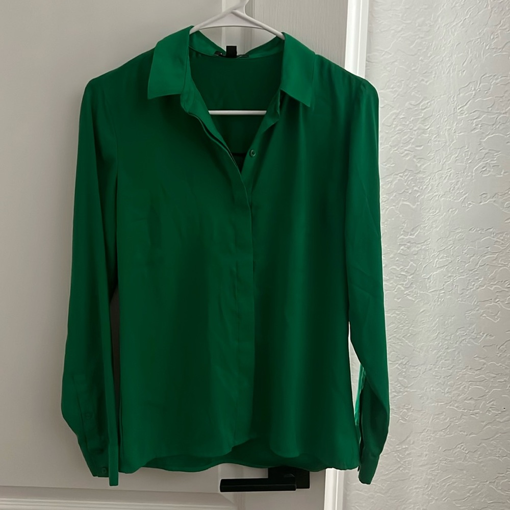 Express Emerald Green Button Up